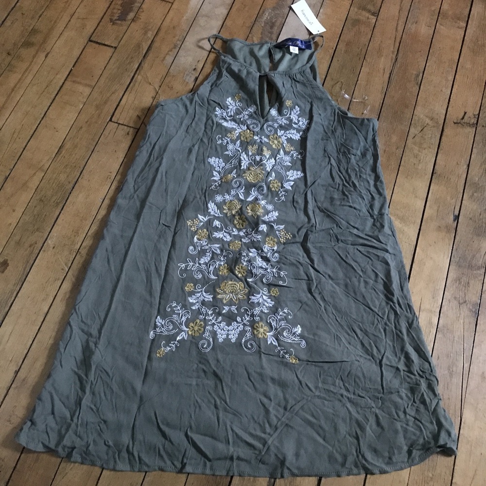 Blue‎ Rain XS olive Floral Dress